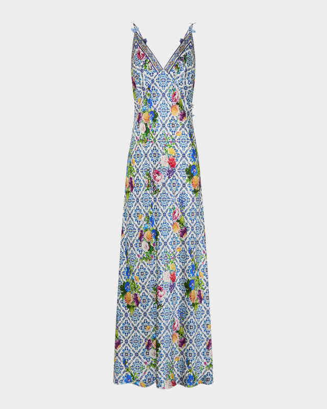 Wall to Wall Wonders V-Neck Maxi Bias Slip Dress